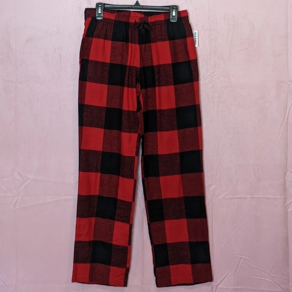 Old Navy Black and Red Plaid Christmas Pajama Pants
